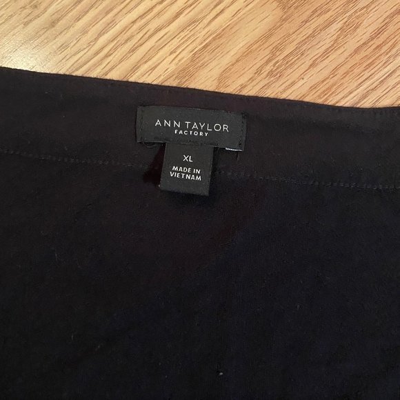 Ann Taylor Low Neck Black Tops XL - Picture 2 of 4